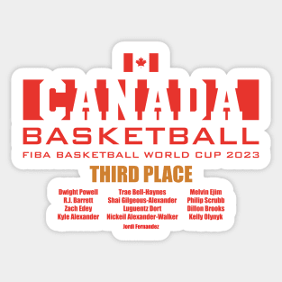 Canada FIBA World Cup 2023 - Third Place - Roster Sticker